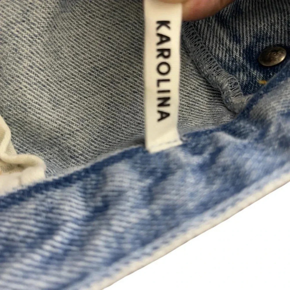 GRLFRND Karolina  Embellished High Rise Button-Fly Skinny Denim Jeans Size 31 - Picture 15 of 16